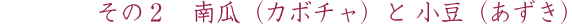 その2　南瓜（カボチャ）と小豆（あずき）